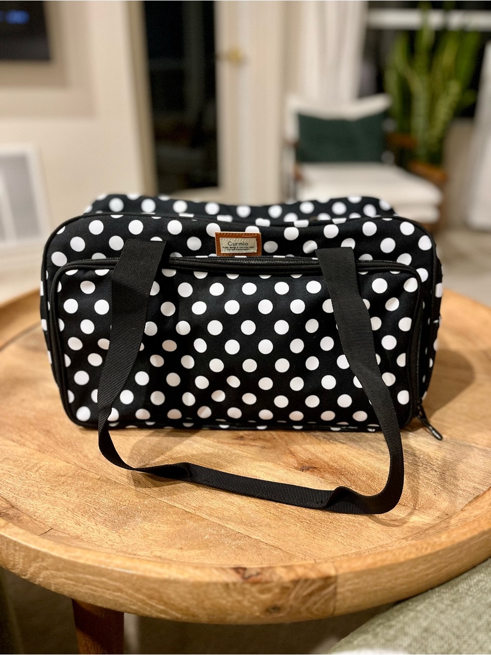 Polka Dot Yarn & Knitting Project Bag - Black & White